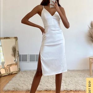 Beautiful white dress with lace back.